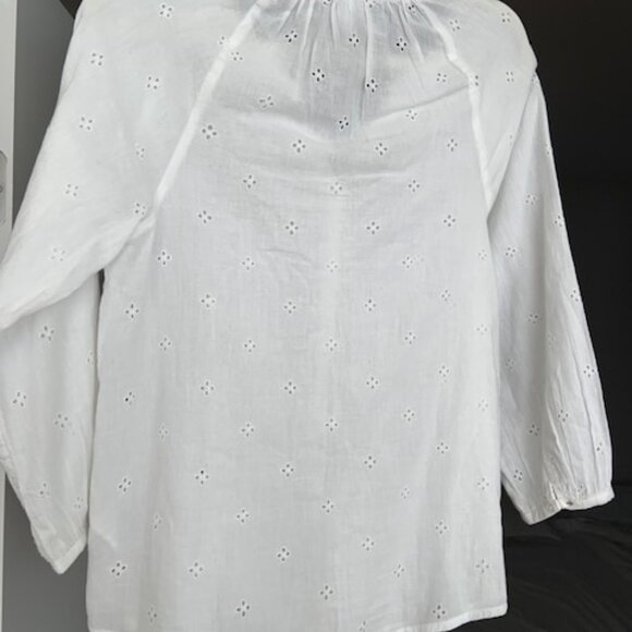 Blouse White Cotton Eyelet - Picture 6 of 6
